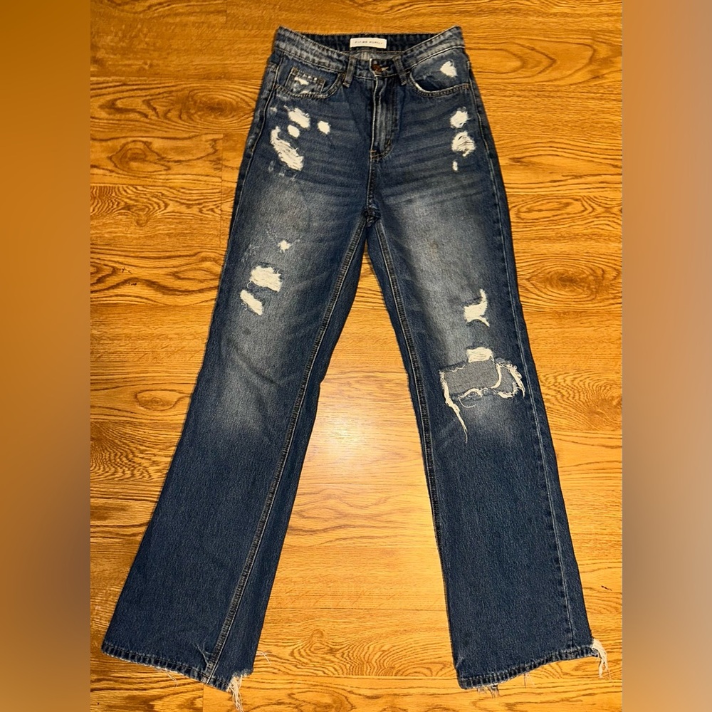 Flying Monkey Blue Flare Wide Leg Jeans